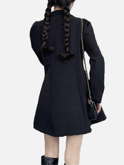 Dark Drawstring Straps Dress