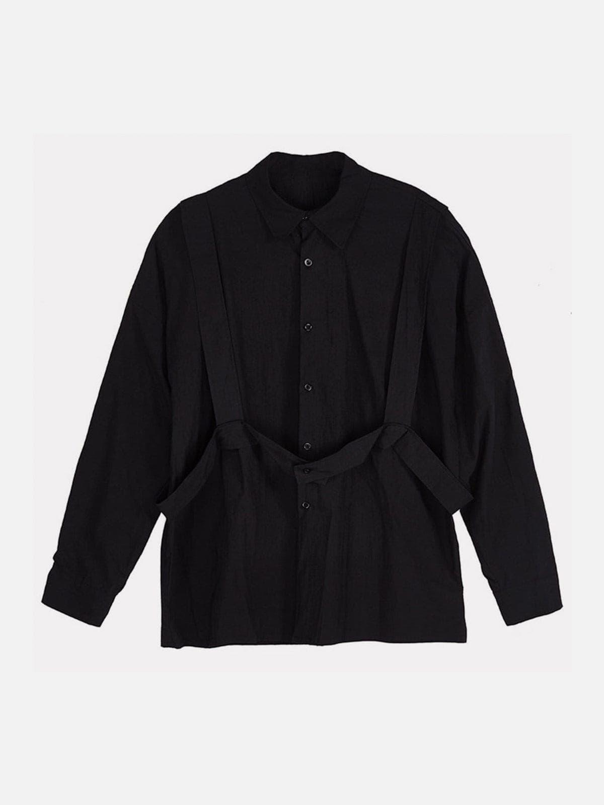 Dark Function Strap Oversized Long Sleeve Shirt
