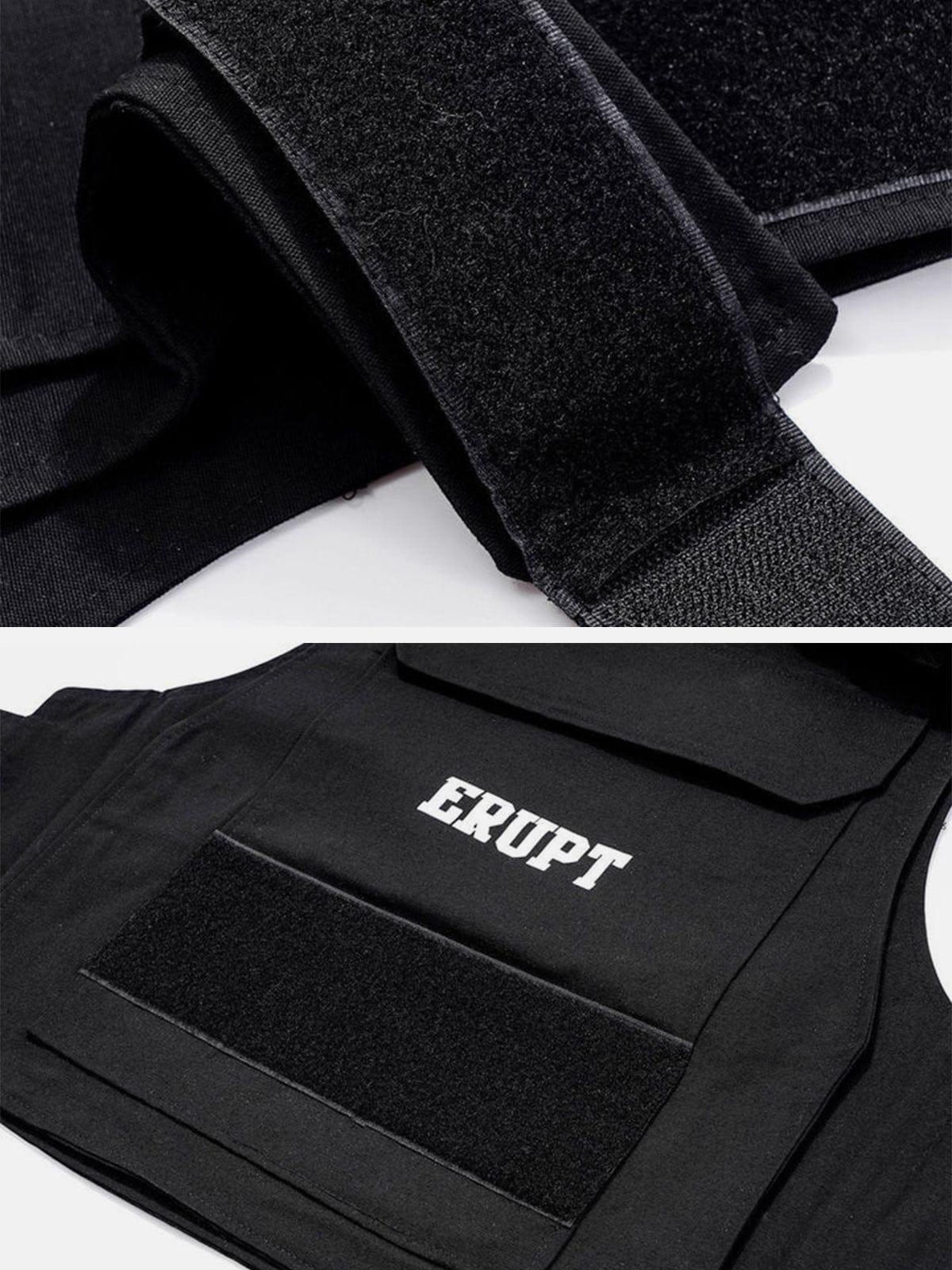Techwear Velcro Print Pockets Vest