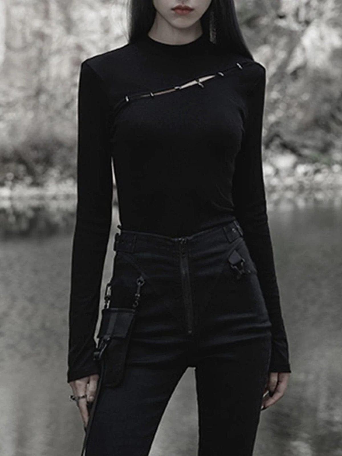 Half Turtleneck Button Long Sleeve T Shirt