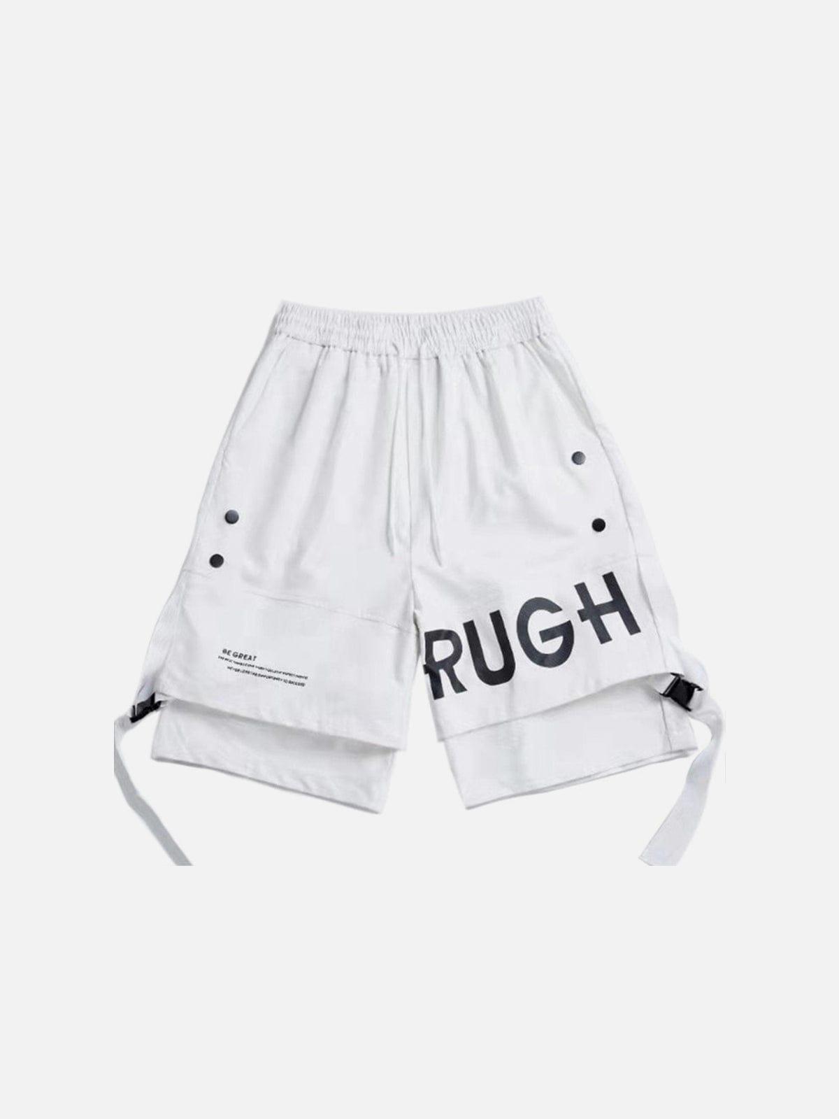 Drawstring Letter Shorts