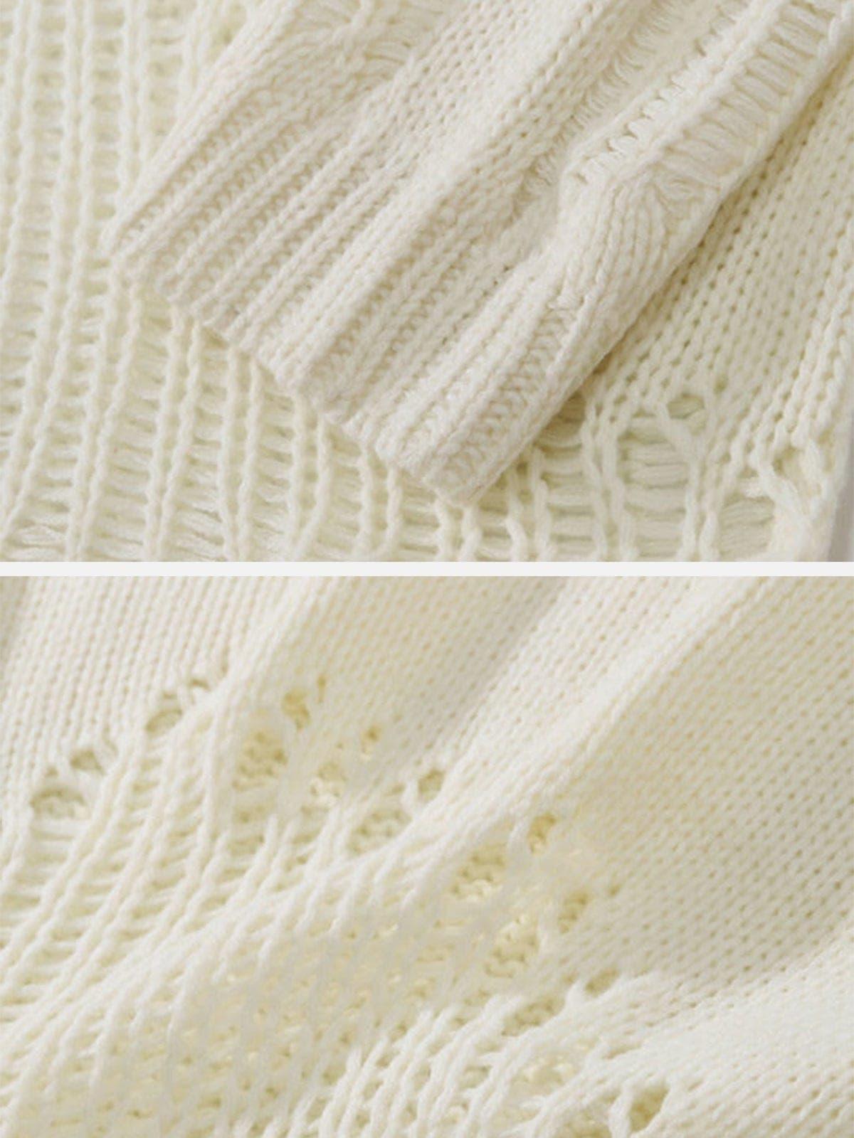 Ripped Hole Knitted Sweater
