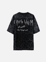 Dark Vintage Virgin Print Washed Tee