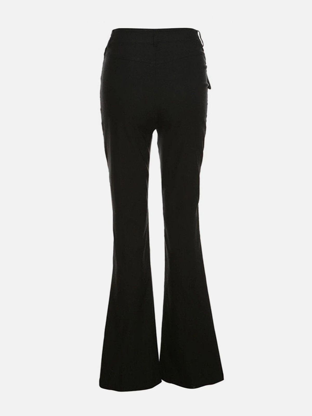 High Waist Cut-out Chain Flared Pants