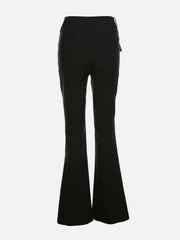 High Waist Cut-out Chain Flared Pants