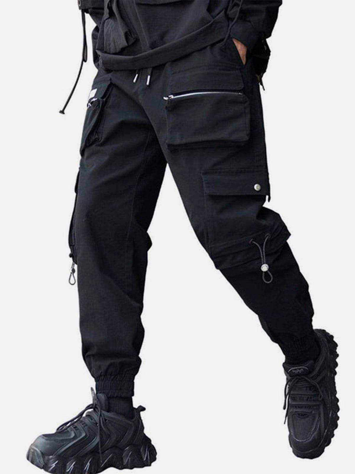 Three-dimensional Zipper Pockets Cargo Pants