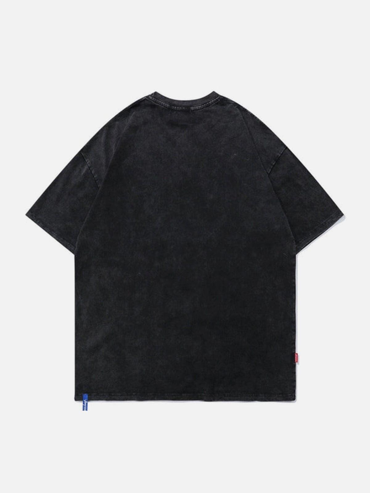 Middle Finger Ghost Print Washed Tee