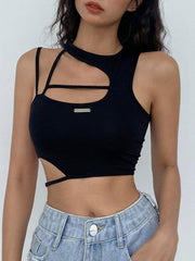Irregular Hollow Slim Vest