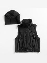 Dark Combat Multi Pockets Hooded Vest