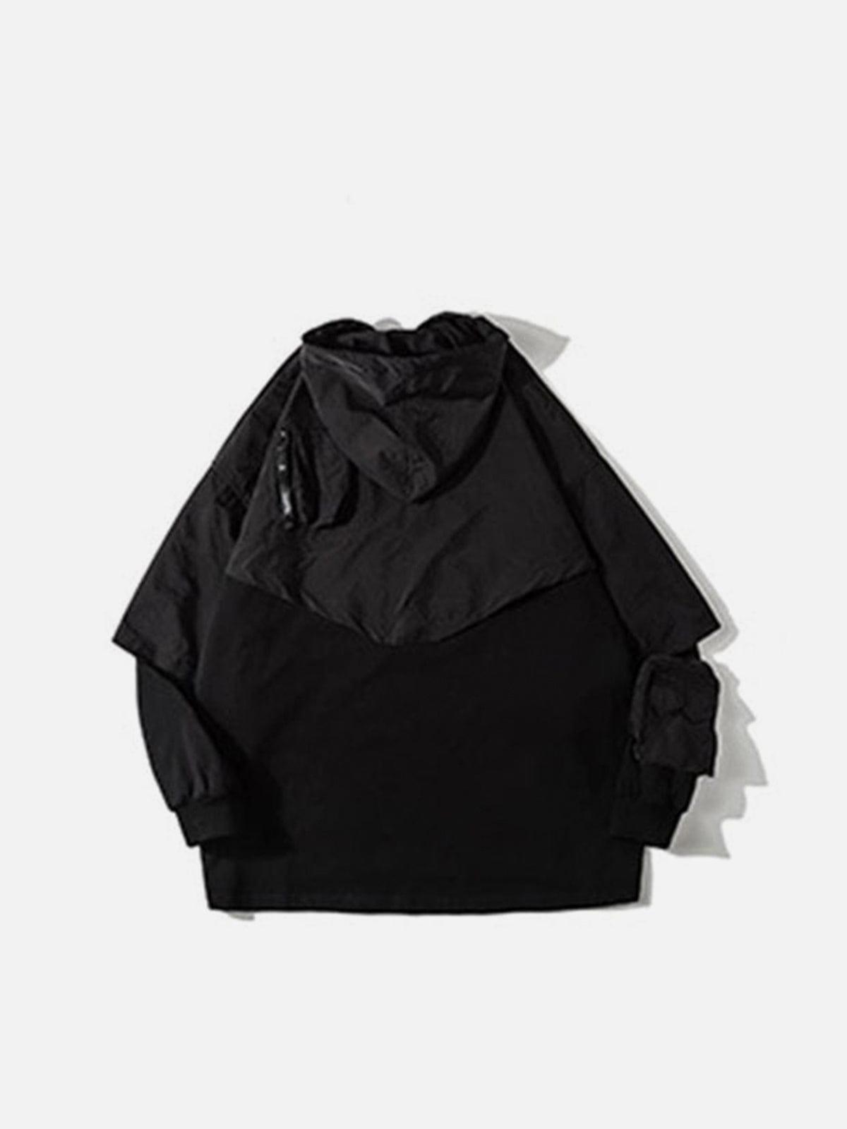Fake Two Shawls Hoodie