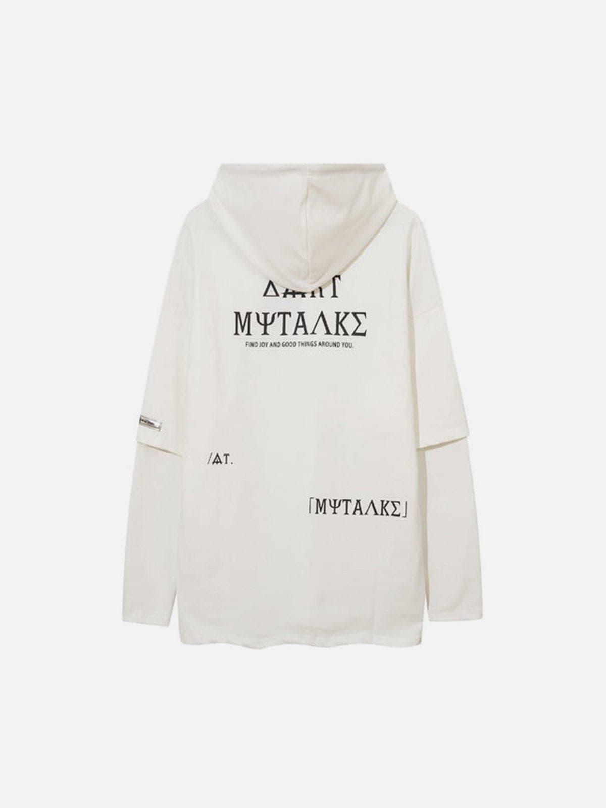 Personality Fake Two Print Hoodie
