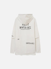 Personality Fake Two Print Hoodie
