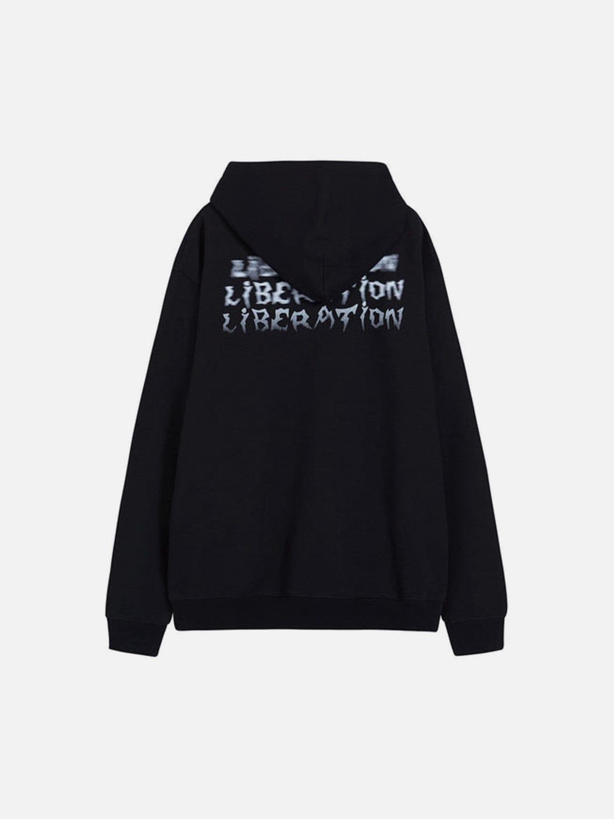 Dark Ghost Fleece Zip Up Hoodie