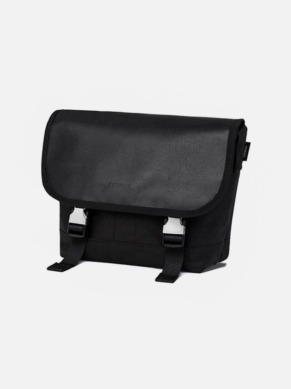 Combat Patchwork PU Buckle Messenger Bag