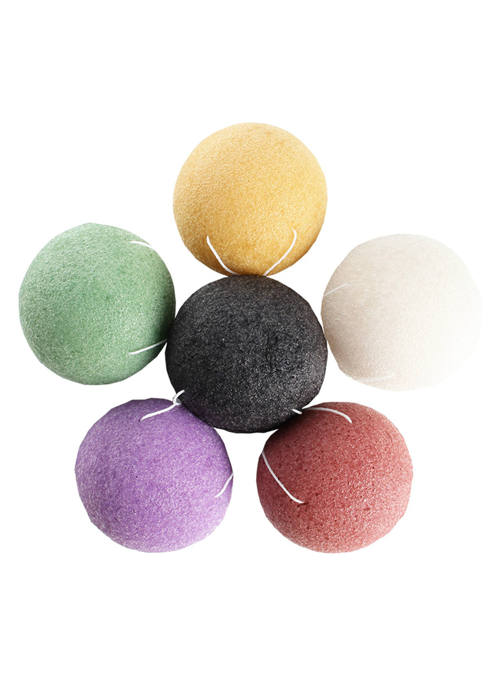 6 Colors Natural Konjac Konnyaku Facial Puff Face