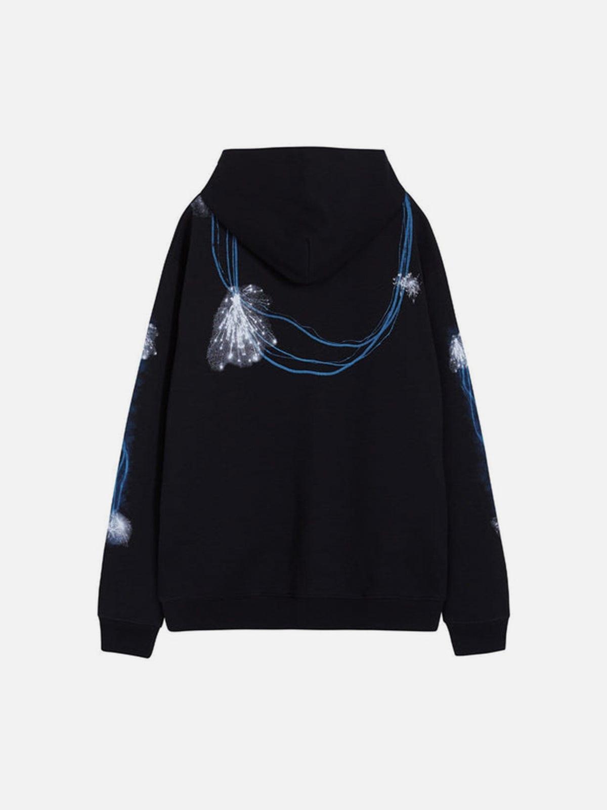 Dark Resurrected Skeleton Fleece Zip Up Hoodie