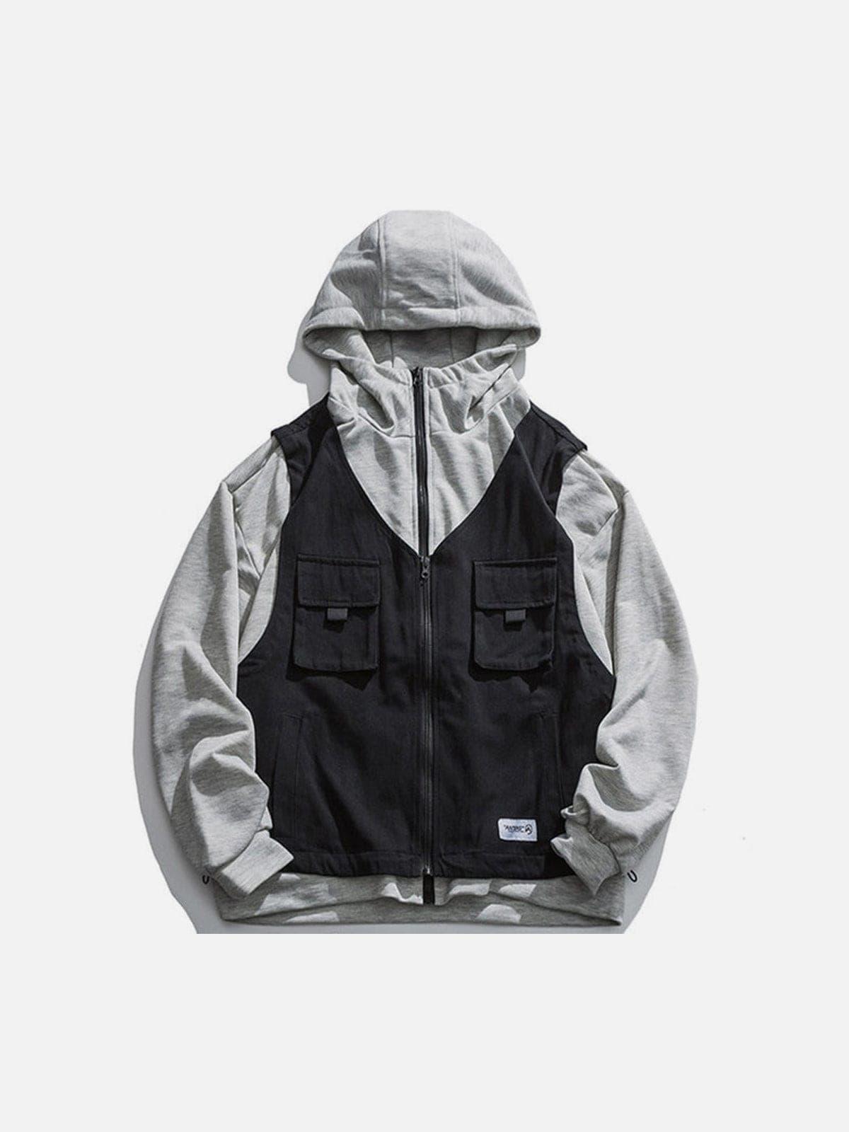 Fake Two Piece Splicing Jacket