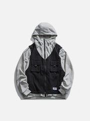 Fake Two Piece Splicing Jacket