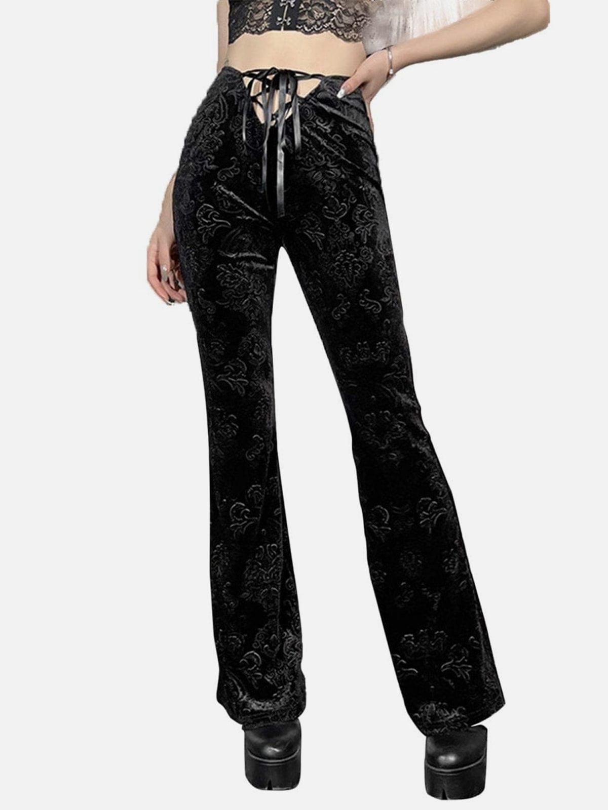 Low Waist Straps Flared Pants