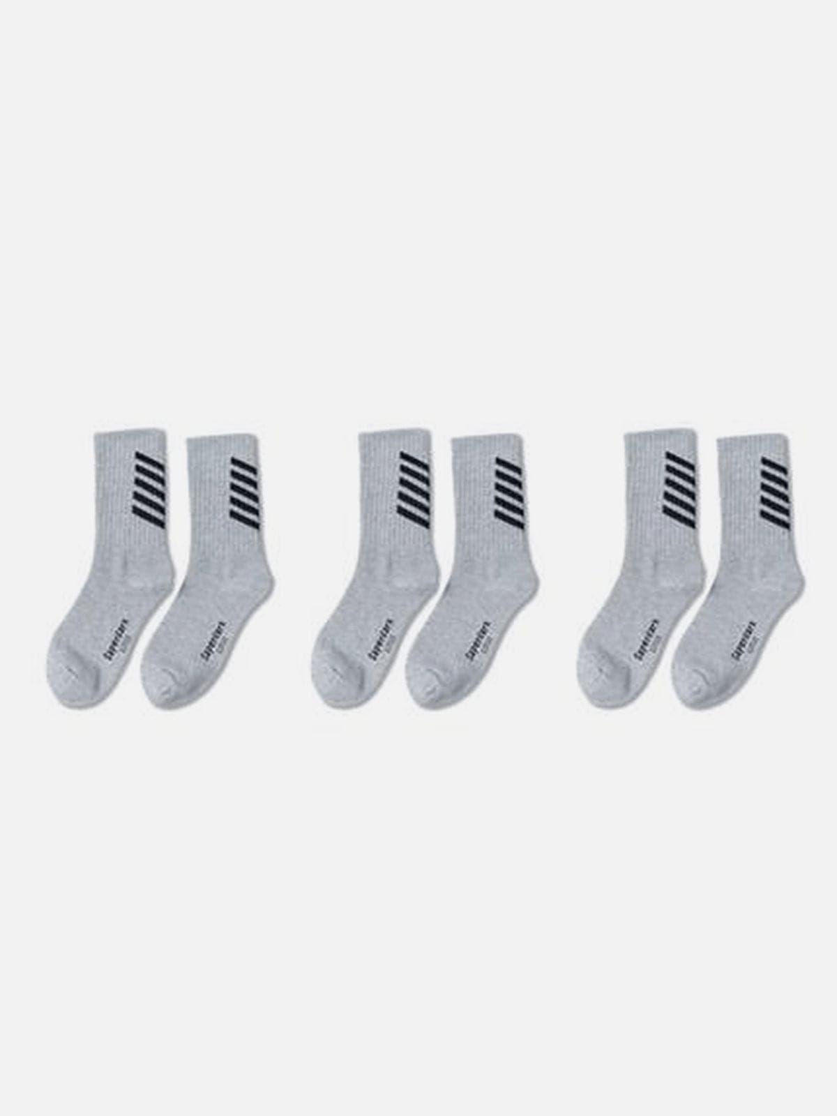 Striped Skateboard Socks 3PCS