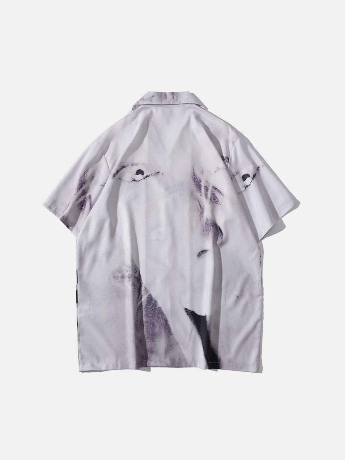 Anagoc Abstract Character Description Print Shirt