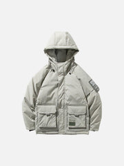 Labeling Hooded Winter Down Coat