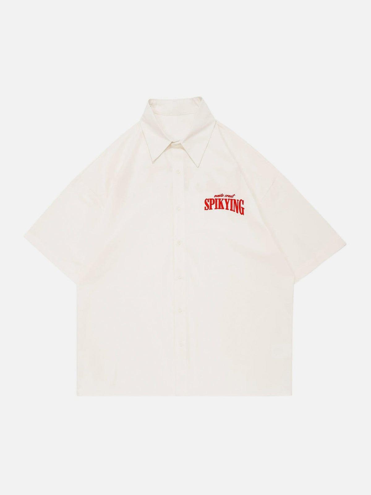Dark Letters Embroidery Shirt