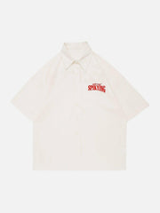 Dark Letters Embroidery Shirt