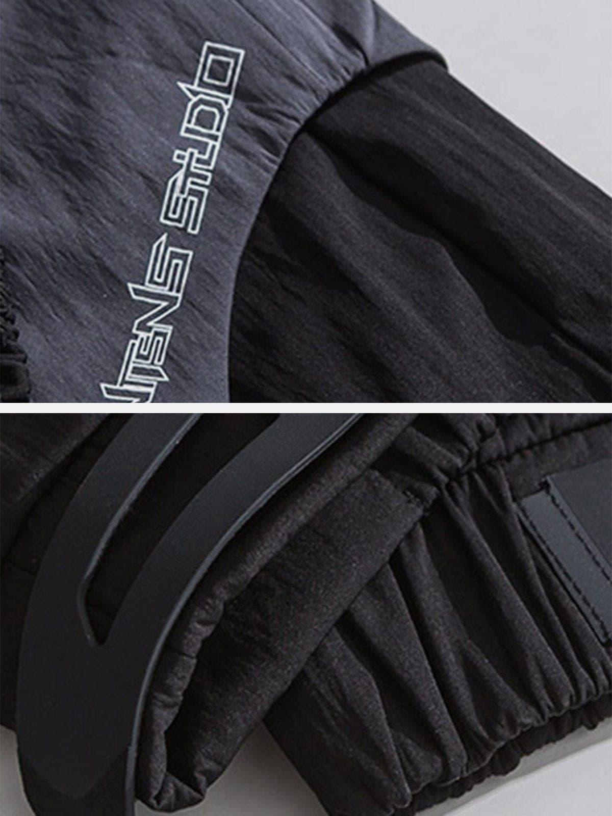 Patchwork Ribbons Velcro Cargo Pants