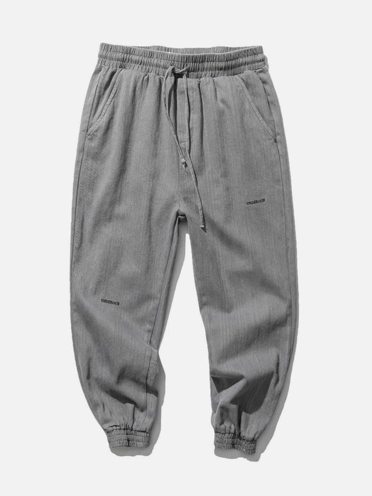 Letter Embroidery Harem Pants