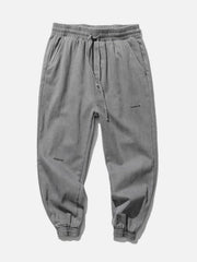 Letter Embroidery Harem Pants
