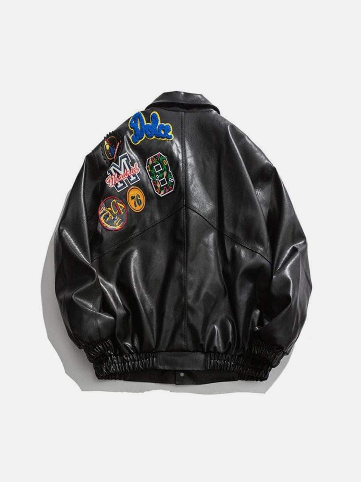 Embroidered Leather Jacket