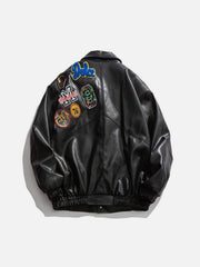 Embroidered Leather Jacket