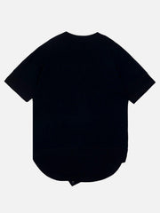 Irregular Zipper Buttons Tee