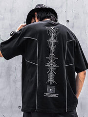 Functional Reflective Strip Print Cotton Tee