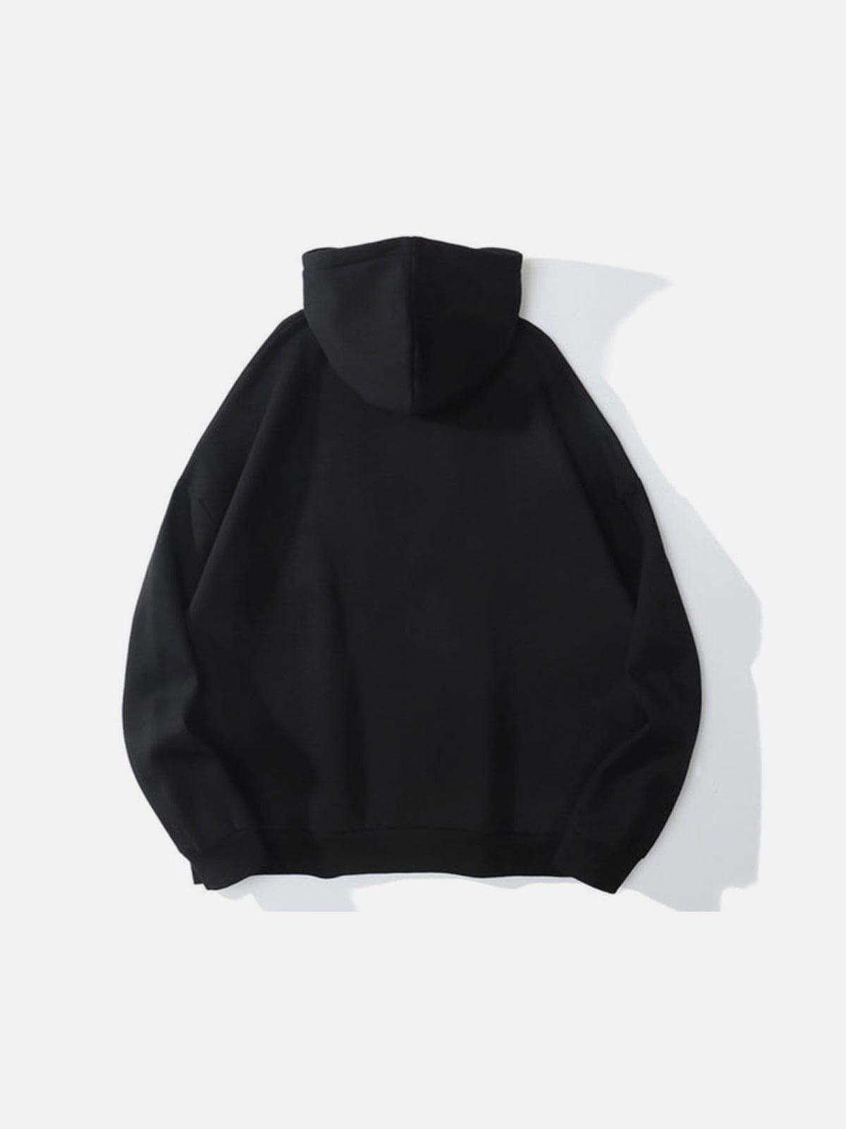 Dark Rose Chain Print Oversized Hoodie