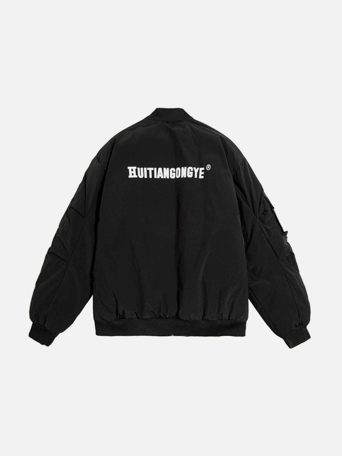 Functional Labeling Bomber Jacket
