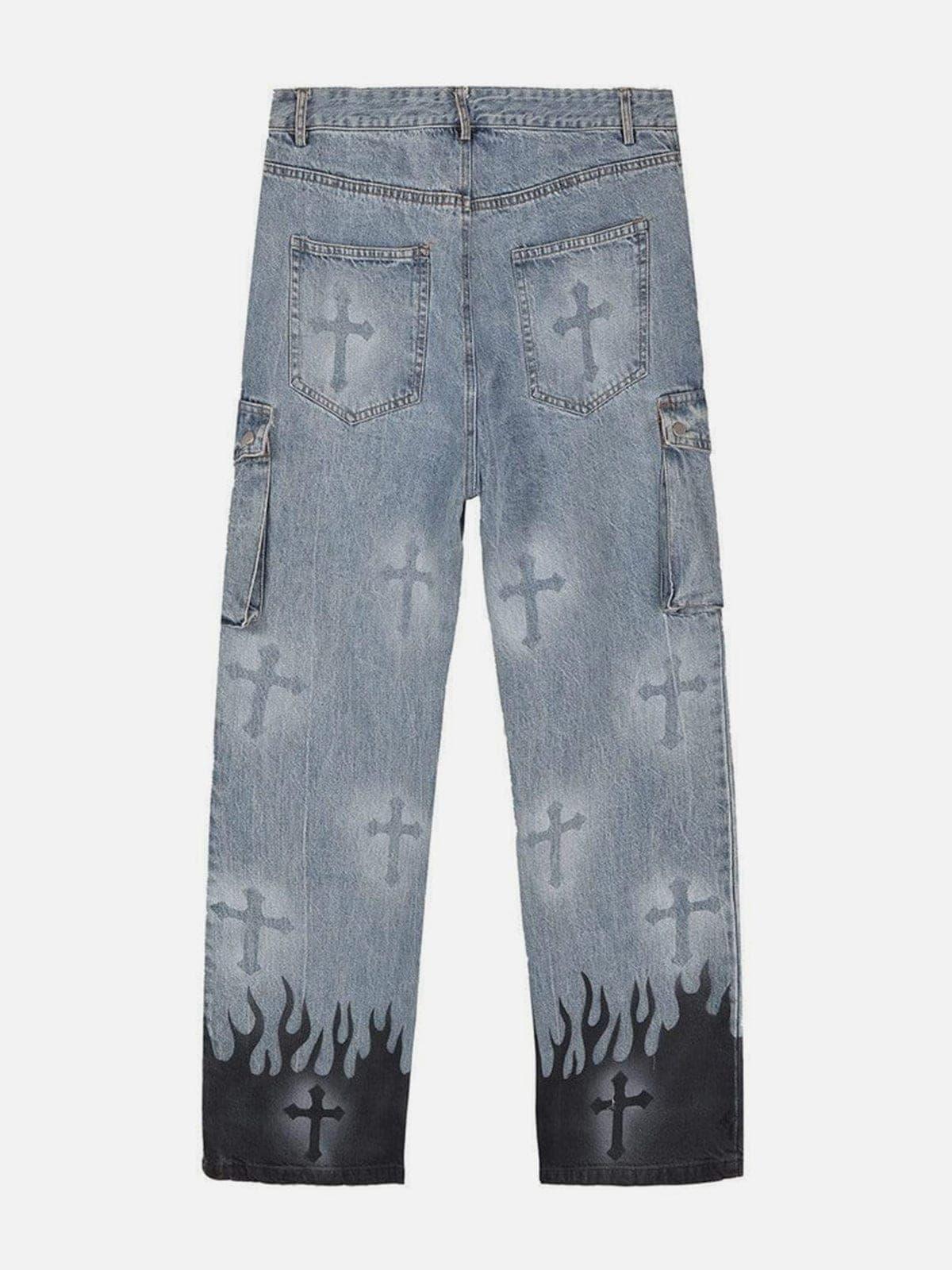 Anagoc Flame & Cross Vibe Jeans