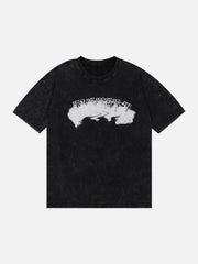 Letter Ferrule Washed Cotton Graphic Tee