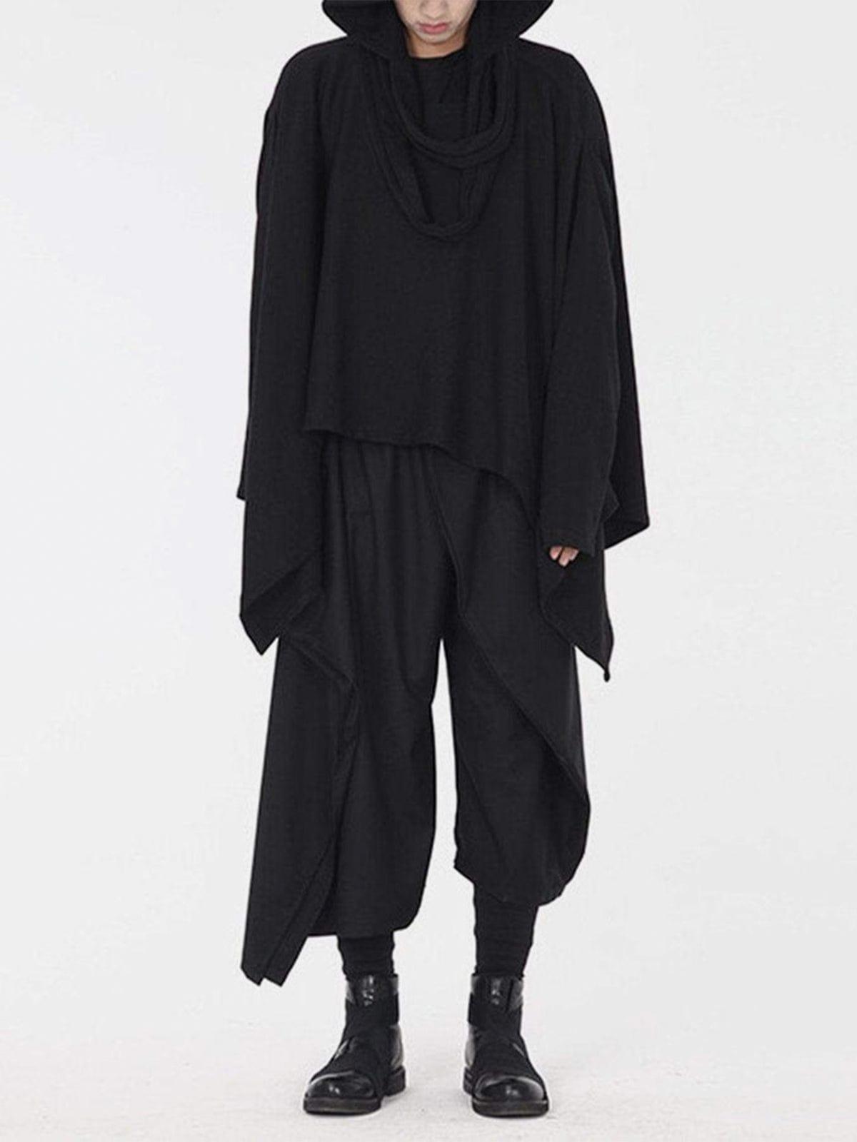 Dark Style Detachable Hat Cloak Hoodie