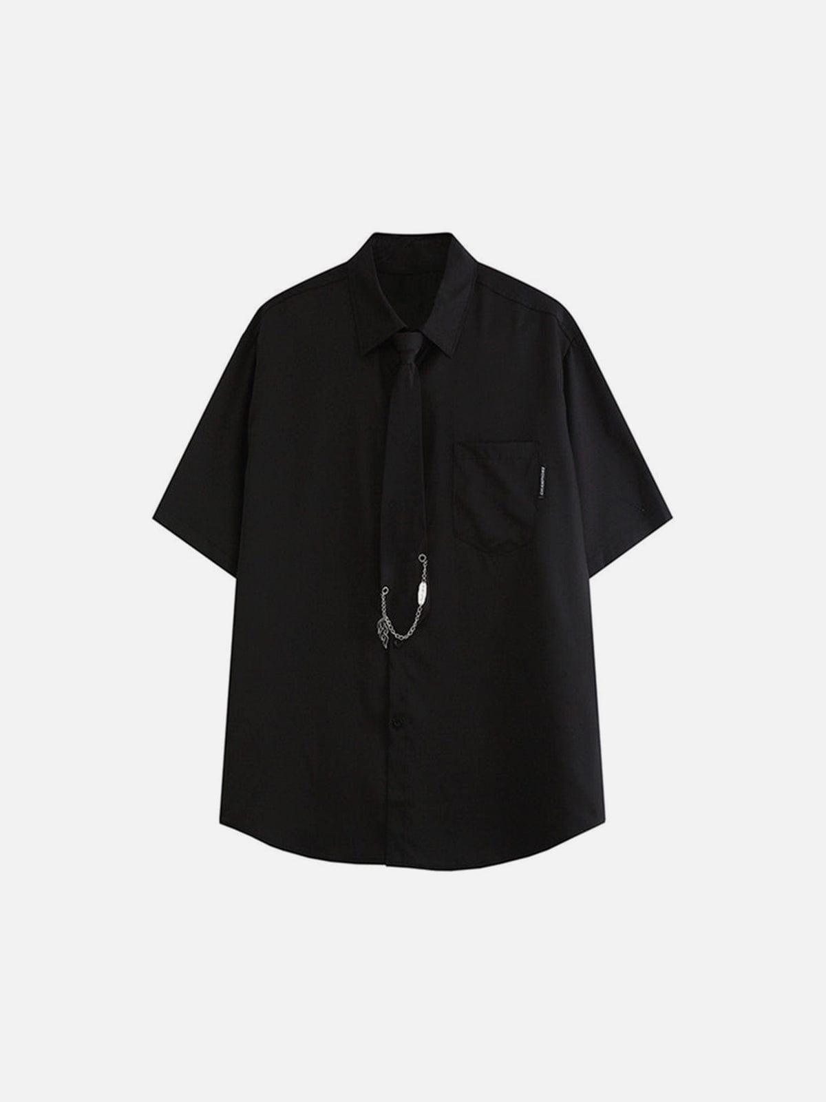 Falme Chain Tie Short Sleeve Shirt