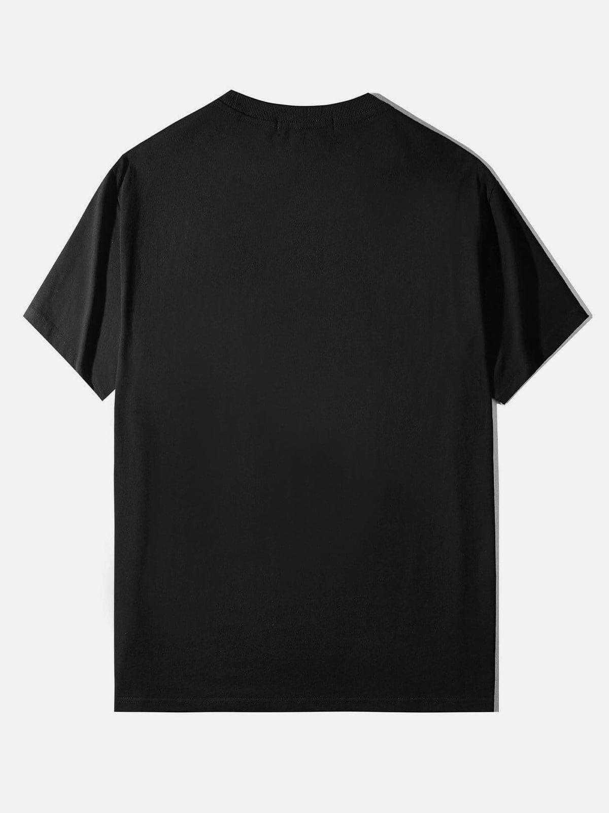 Punk Mechanical Girl Print Cotton Tee