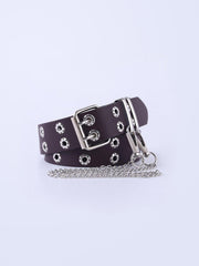 Punk Double-row Eye Buckle Hollow Chain Belt