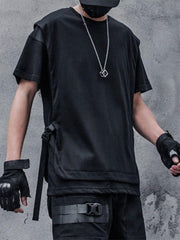 Fake Two-piece Buckle Streamer Tee
