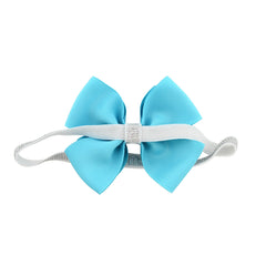 1 Pcs Baby Hair Bow Flower Headband Silver Ribbon Hair