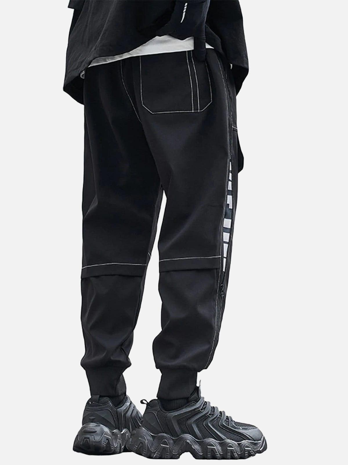 Techwear Side Zipper Print Cargo Pants