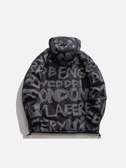 Patchwork Print Mesh Winter Down Coat