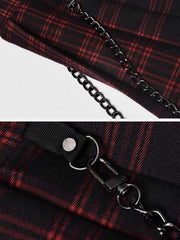 Dark Rock Plaid Chain Dress