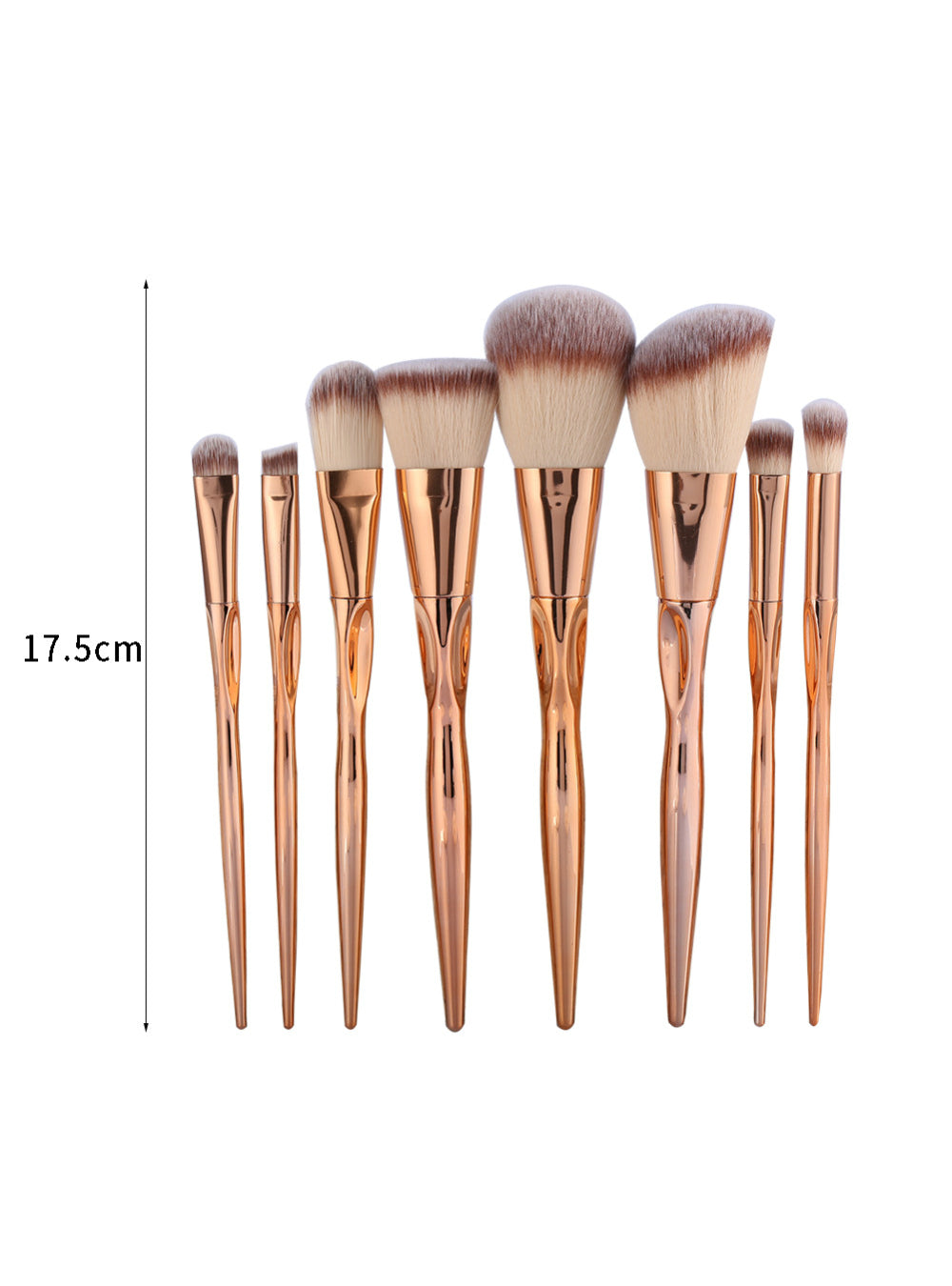 8pcs Metal Makeup Brushes Set Cosmetic Face Foundation