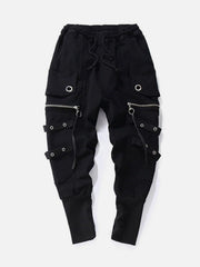 Zipper Multi Pockets Harem Pants
